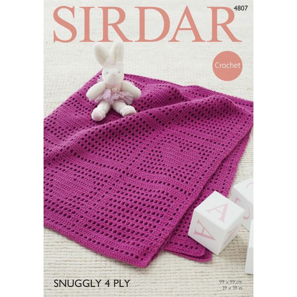 Sirdar 4807 Crochet Pattern Heart Patterned Blanket in Sirdar Snuggly 4 Ply