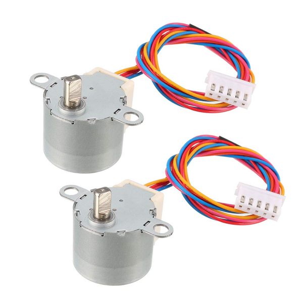sourcing map 2PCS 24BYJ48 DC 12V Reduction Stepper Motor Micro Reducer Stepping Motor 4-Phase 5-Wire