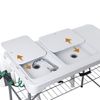 Folding Fish Cleaning Table with Sink and Spray Nozzle Heavy Duty Camping Table