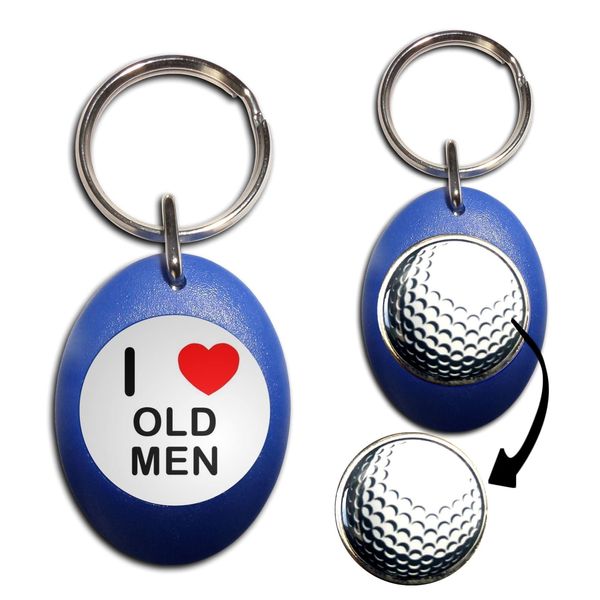 BadgeBeast.co.uk I Love Old Men - Blue Golf Ball Marker Key Ring