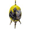Decorative Egg Ornament.  Easter Egg.  Fabric Quilted Egg Gold FInch Bird