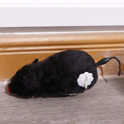 Galyacht Black Mouse Pet Toy, Funny Clockwork Toy, Plush Mouse Toy Wind Up Toys, Mechanical Motion Power Spring Cat Dog Playing Toy Mice and Animal Toys