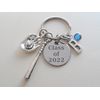 Custom Baseball Keychain with Baseball Glove & Baseball Bat Charm, Softball or Baseball Player Gift