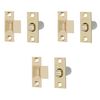 Adjustable Roller Catch Spring Loaded Latch Lock for Internal Doors | Brass Plated | Pack of 3