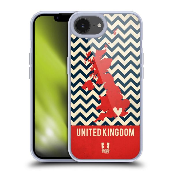 Head Case Designs Uk Printed Country Maps Soft Gel Case Compatible With Apple iPhone 16e