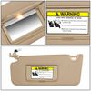 LEFT/DRIVER SIDE TAN FACTORY STYLE SUN VISOR ASSEMBLY FOR 2008-2012 HONDA ACCORD