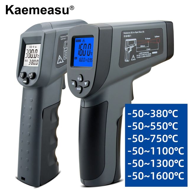 Infrared Temperature Gun Pyrometer 50:1 Industrial Laser