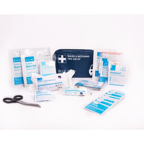 Blue Dot BS Travel First Aid Kit in Blue Printed Bag