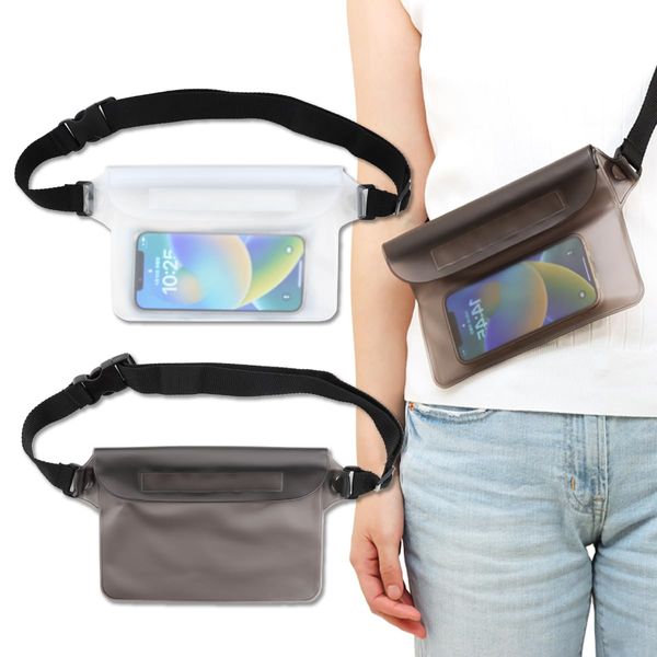 Belmond B0906 Waterproof Pouch, Set of 2, IPX8 Waterproof Case, Waterproof Waist Bag, Body, Shoulder Bag, Shoulder Bag, Belt Adjustable, for the Sea, Beach, Pool, Outdoor, Fishing, Sea Bathing, #2