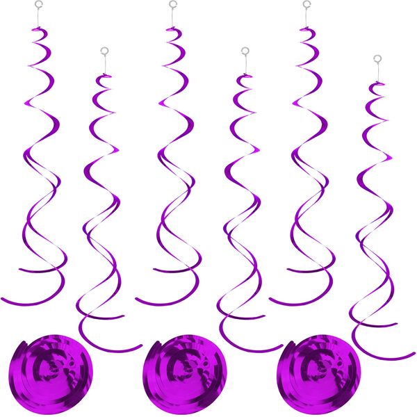 30 Pcs Purple Swirls Decorations Hanging Swirl Decorations Party Streamers for Ceiling Party Decorations