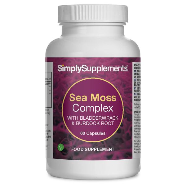 Sea Moss Capsules | Powerhouse Nutrition from The Ocean | with Added Bladderwrack & Burdock Root | 60 Capsules| Made in The UK