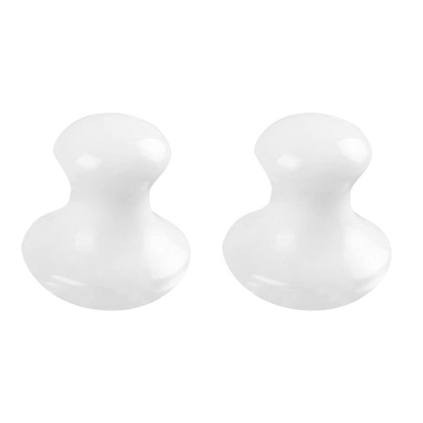 OSALADI 2Pcs Gua Sha Tools Quartz Mushroom Face Massager Health Jade Stones Mushroom Scraping Massage Tool for Women Home Spa, White