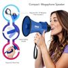 Pyle Compact Battery-Operated Megaphone with Siren - 30 Watt Power, Microphone, 2 Modes, PA Sound, Bullhorn, Foldable Handle for Cheerleading, Police Use (Blue)