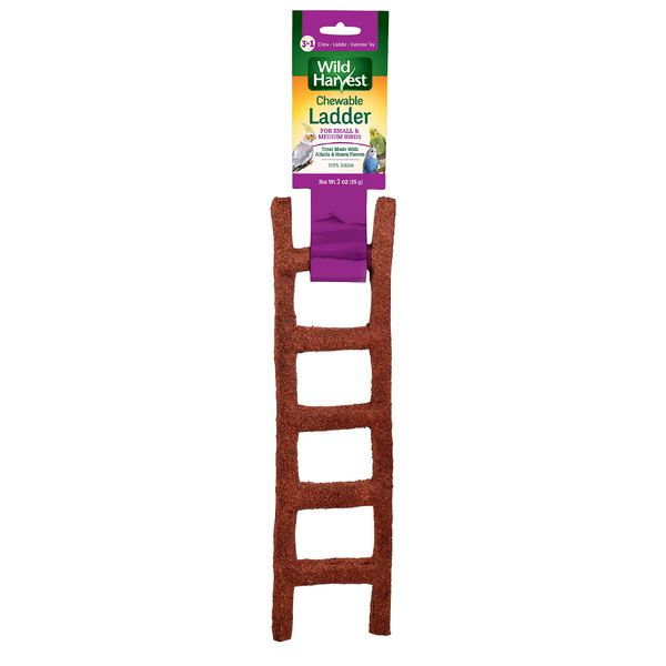 Wild Harvest Chewable Ladder for Birds, Chewable Exercise Toy, Made with Alfalfa and Honey Flavors