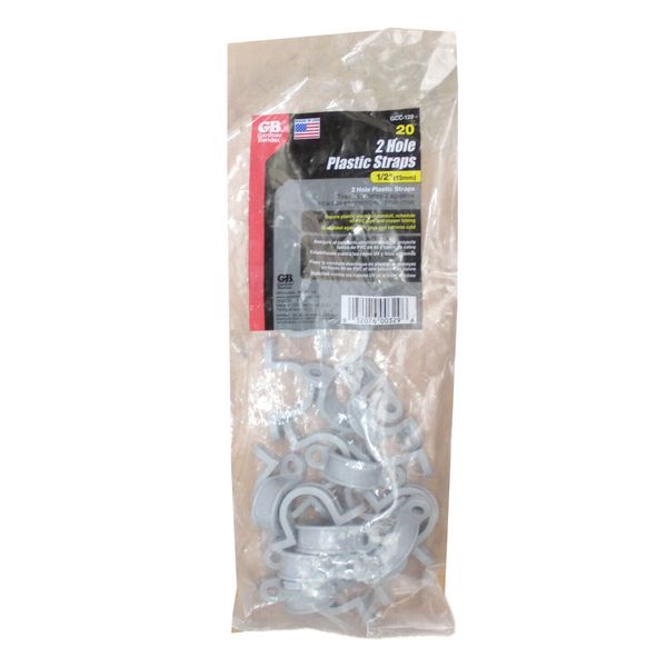 Gardner Bender GCC-120 1/2-Inch Two Hole Plastic Straps Grey 20 Pack