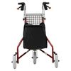 NOVA Traveler 3 Wheel Rollator Walker, All Terrain 8” Wheels, Includes Bag, Basket and Tray, Red