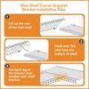 Brackets, 3 Inch Wire Shelf Corner Support Bracket Replacement for ClosetMaid 1001 (2pack)