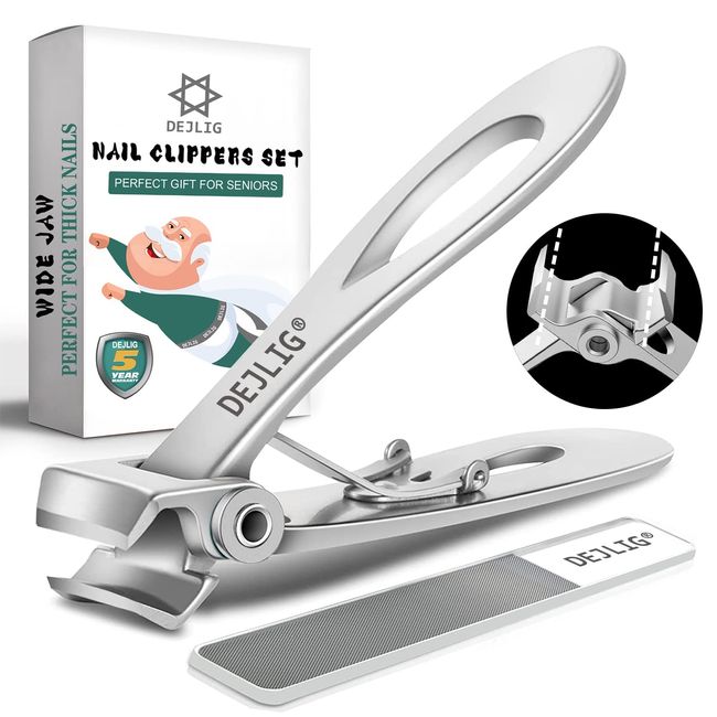 Toenail Clippers for Seniors Thick Toenails, Large Toe Nail Clippers for Thick Toenails Long Handle, Heavy Duty Nail Clippers for Thick Nails for Seniors Men & Adult, Super Sharp Straight Blade