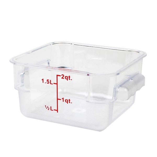 Excellante 2-Quart Polycarbonate Square Food Storage Containers, Clear