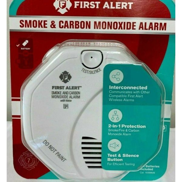 First Alert Smoke & Carbon Monoxide Alarm Battery Operated 1039839 New!