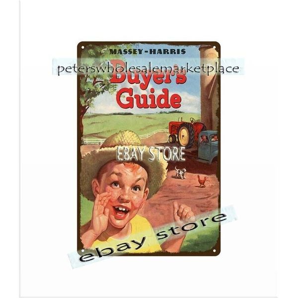 rustic barnyard Buyer's Guide farm tractor tin sign agricultural implement