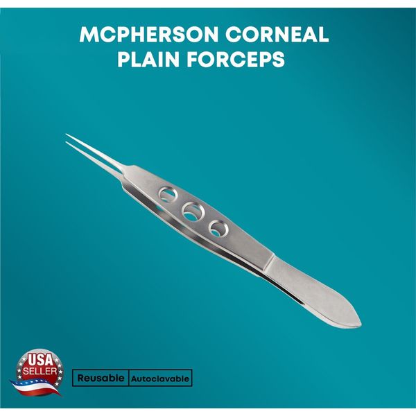 McPherson Corneal Plain Forceps 0.3mm Straight Tip Ophthalmic Instruments