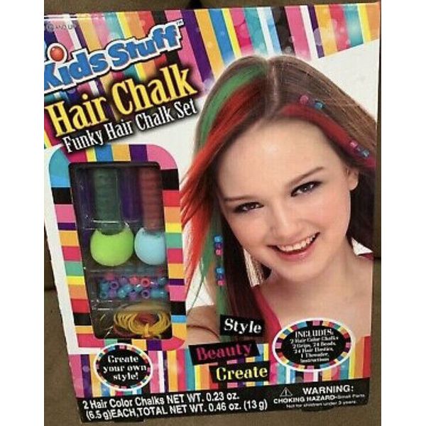 GIRLS HAIR COLOR CHALK/BEADS/THREADER CREATE YOUR OWN STYLE TEMPORARY SUPER CUTE