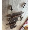 Colonial Hammered Copper Finish Cabinet Door Hinges w/Screws, 3/8" Offset