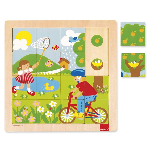 GOULA Wooden Puzzle, Spring, Puzzle Spring