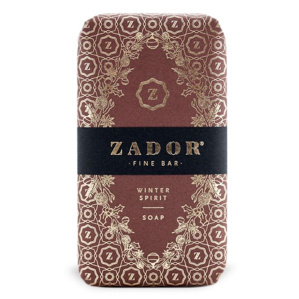 Zador Fine Scented Bar Soap - Winter Spirit | Organic Shea Butter Soap with Pistachio Oil & Hungarian Hot Spring Water | All Natural Soap Skin Care (5.6 oz)