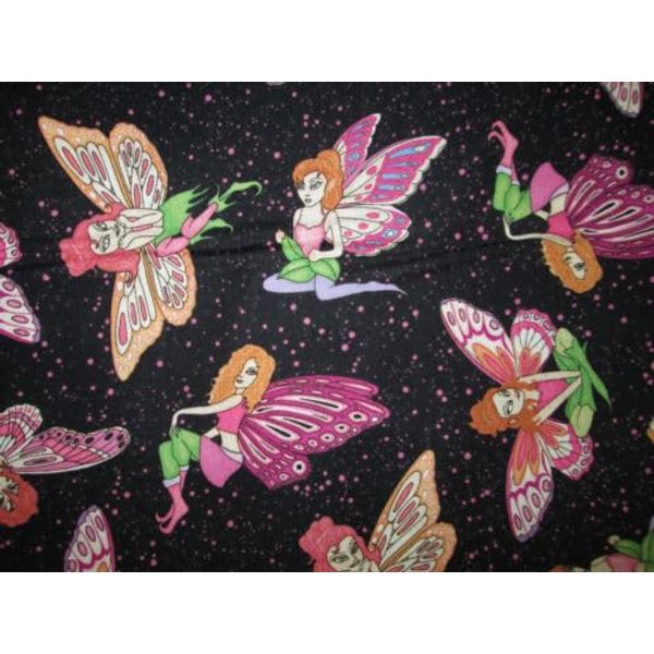 Fairy Fairies Women Twilight Black Cotton Fabric Fat Quarter OOPFABRIC