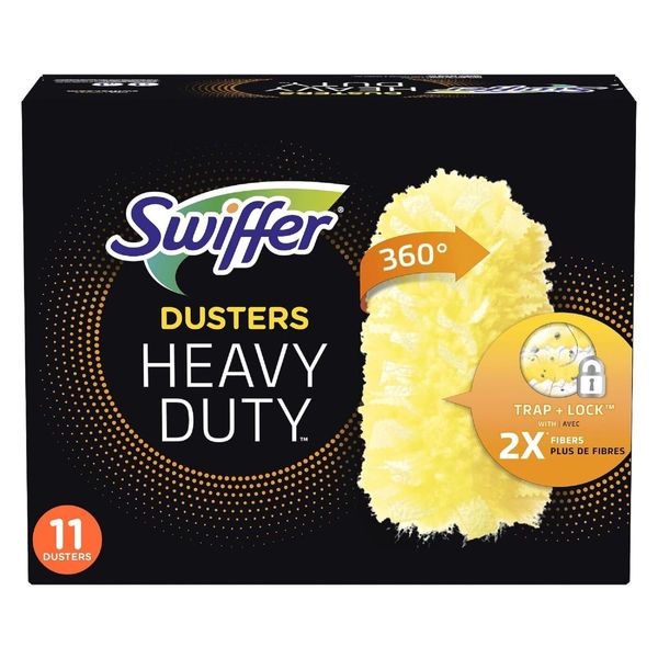 Swiffer Heavy Duty Refills, Ceiling Fan Duster, 11 Count (Pack of 1), Black