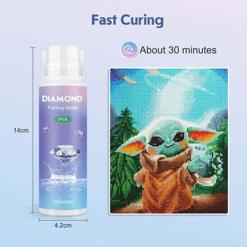 NAIMOER 3Pack Diamond Painting Sealer 360ML, DIY Diamond Painting Art Sealer with Sponge Head, 5D Diamond Painting Accessories Permanent Hold Shine Effect Sealer for Diamond Painting & Puzzle Glue