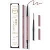 Ultra Fine Core Eyebrow Pencil, Brush Included, Eyebrows That Do Not Come Off Easily, Includes Refill Cartridge with the Same Color, Resistant to Water, Sweat and Sebum, #2, Natural Brown