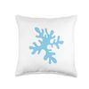 Danish Pastel Abstract Algae Geometric Decorative Light Blue Throw Pillow