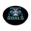 Squat Goals Funny Instructor Gym Trainer Bunny Rabbit PopSockets with Interchangeable PopGrip