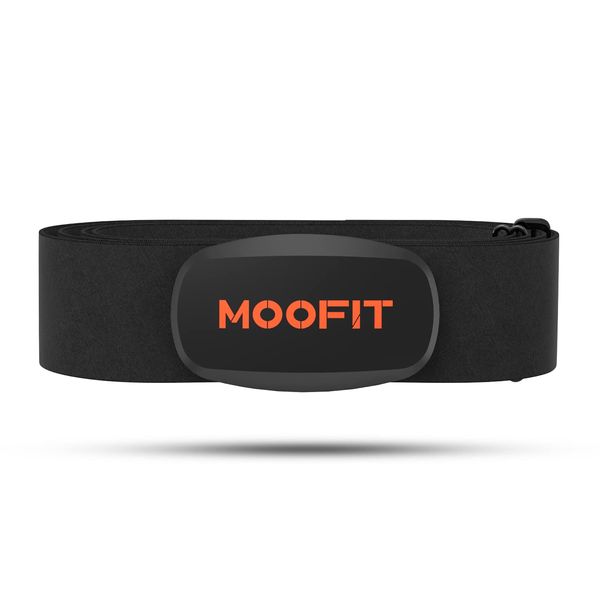 moofit Heart Rate Monitor Chest Strap Bluetooth/ANT+ Waterproof HR Monitor Chest Strap Heart Rate Monitor Compatible with Peloton, Rouvy, TRX, Elite HRV, Peloton, Strava, DDP Yoga