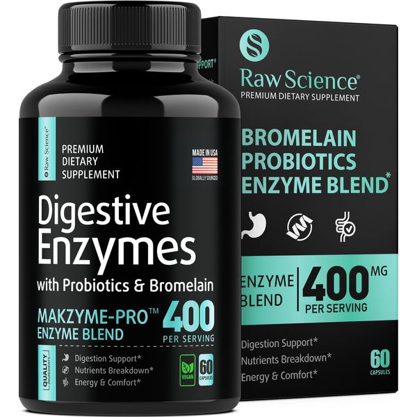 Raw Science Digestive Enzymes With Probiotics 60ct