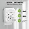 BN-LINK 6 Outlet Extender Multi Plug Outlet with 3 USB Charger Wall Adapter Tap