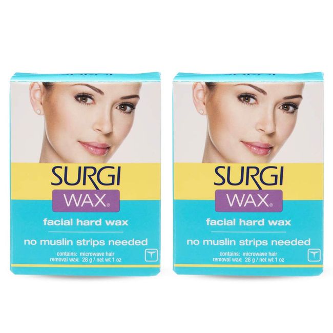 Surgi Microwave Facial Hard Hair Removal Wax 1 Oz, 2 Pack