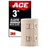 ACE 3 Inch Elastic Bandage with with Clips, Beige, Great for Elbow, Ankle, Knee and More, 1 Count