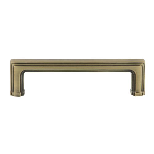 Nostalgic Warehouse Carre' Handle Pull 4" On Center in Antique Brass