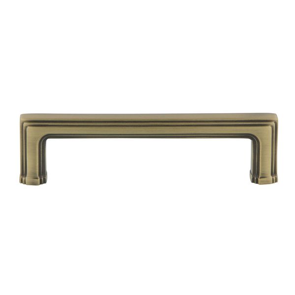 Nostalgic Warehouse Carre' Handle Pull 4" On Center in Antique Brass