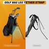 BIG TEETH Golf Stand Bag Leg Tether Strap Adjustable Length Magictape Black PU Leather