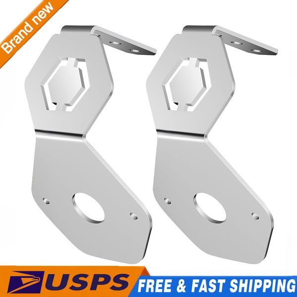 Stainless Mirror Turn Signal Angled Bracket w/ Hole For Watermelon Lights SET/2