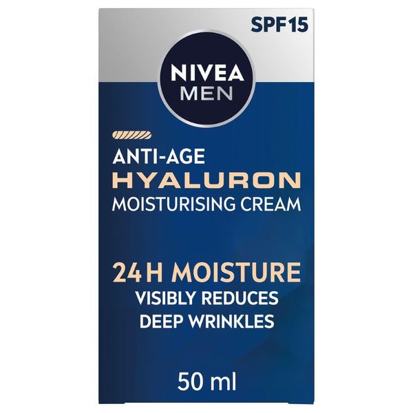 NIVEA MEN Hyaluron Face Cream (50ml), Anti Wrinkle Cream Reduces Deep Wrinkles, Men's Anti Ageing Cream,Strengthens Skin Elasticity