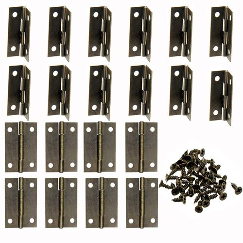 Samcos Hinges, 4 Holes, 20 Pieces, Mini Butt Hinges, Stainless Steel Flat Hinges, Door Butt Hinges, Door Hardware, Hardware Hinge Parts, Hardware, Furniture Repair, DIY Woodworking