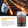 MDEOOSKY IP67 660V 10A Emergency Stop Button with Box, Emergency Shut Off Switch E-Stop Push Button Switches Box Waterproof, Replace for Outdoor Use