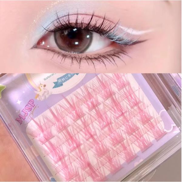 False Eyelashes 1+1 Colorlash False Eyelashes 1pc 12mm Color White False Eyelashes Single Cluster Split COS Color View