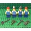 Lego 4 City Construction Worker Mini Figure With Hard hat,headlamp,tools Utensil